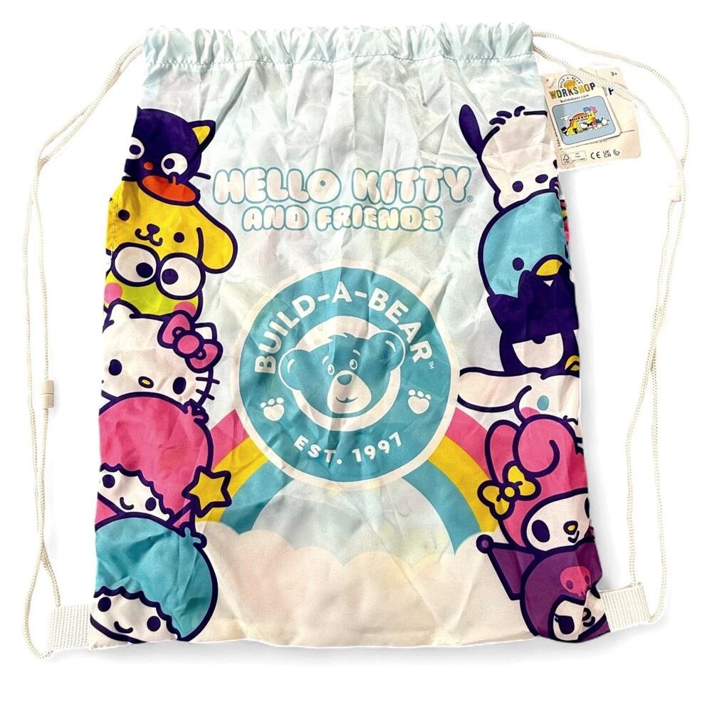 NWT Build a Bear Workshop Hello Kitty & Friends Carrier Bag Backpack Drawstring